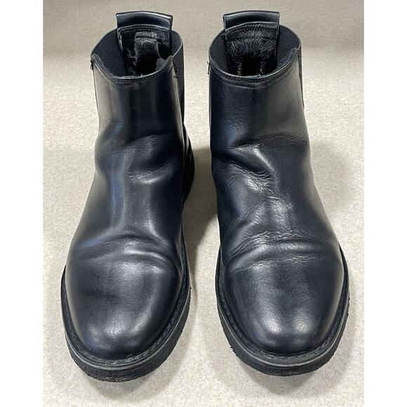 Vince Women's Size 8M Black Leather Chelsea Boots Fur Lining Outdoor City Casual - Picture 2 of 11